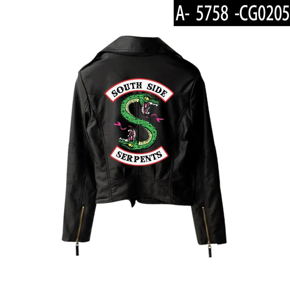 Mandotos Urban Chic Riverdale Jacket displayed on a hanger, featuring stylish design, zip closure, and modern urban fashion style.