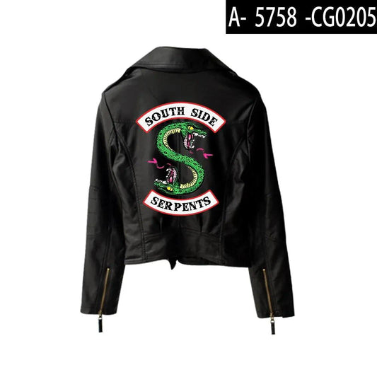 Mandotos Urban Chic Riverdale Jacket displayed on a hanger, featuring stylish design, zip closure, and modern urban fashion style.