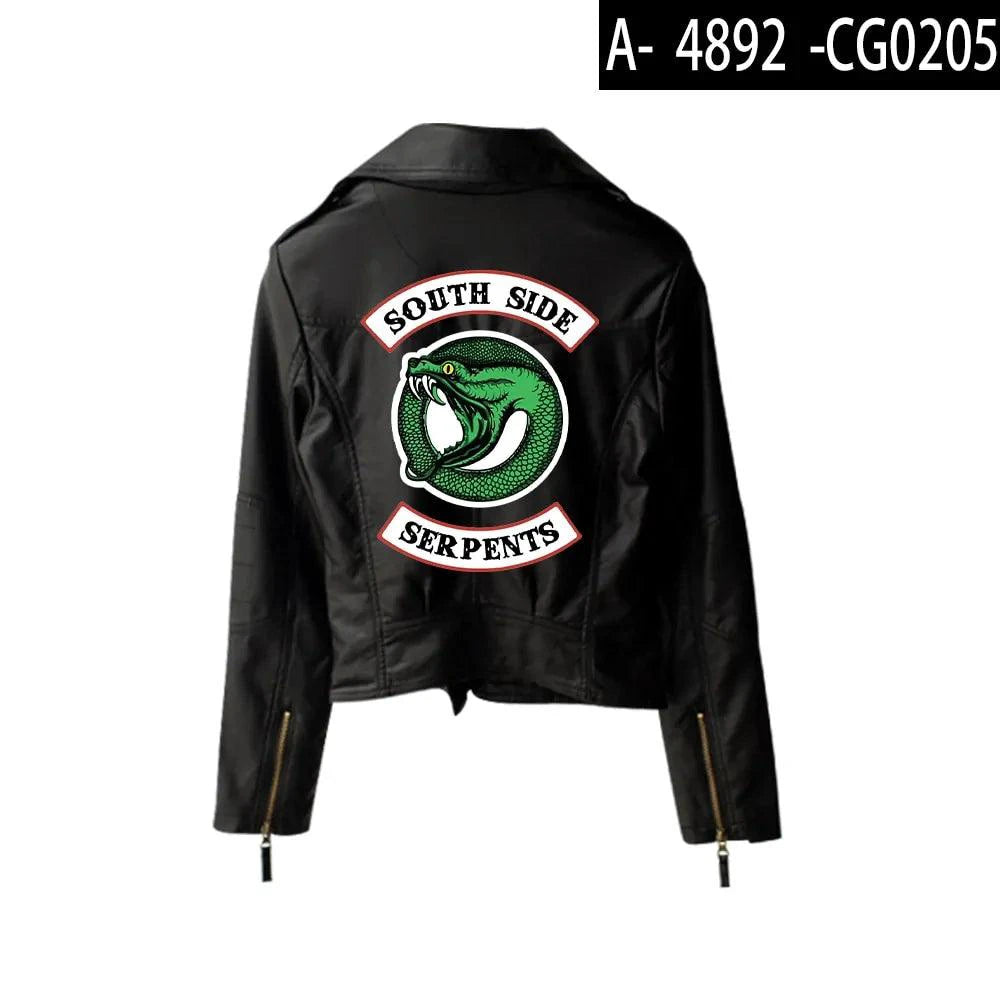 Mandotos Urban Chic Riverdale Jacket displayed on a hanger, featuring a stylish design with a sleek collar and modern fit.