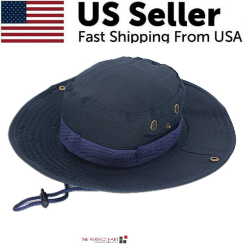 Mandotos UV Defense wide brim hat for outdoor adventures, featuring sun protection and adjustable strap for outdoor wear.
