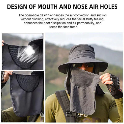 Mandotos UV Defense wide brim hat for outdoor adventures with sun protection and breathable fabric.