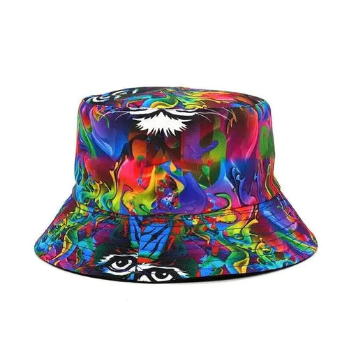 Mandotos UV Shield bucket hat with wide brim for sun protection, in neutral color with adjustable chin strap.
