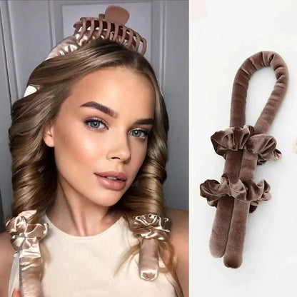 Mandotos Velvet No-Heat Curling Kit with soft velvet rollers for damage-free, all-day comfortable curls, shown in the image.