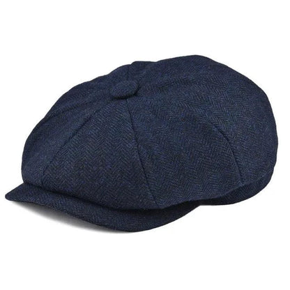 Mandotos vintage Peaky Blinder woolen cap featuring classic style and textured fabric, perfect for a timeless, retro look.