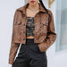 Mandotos Viper Leather Chic Jacket featuring sleek black leather with stylish design and modern fit.