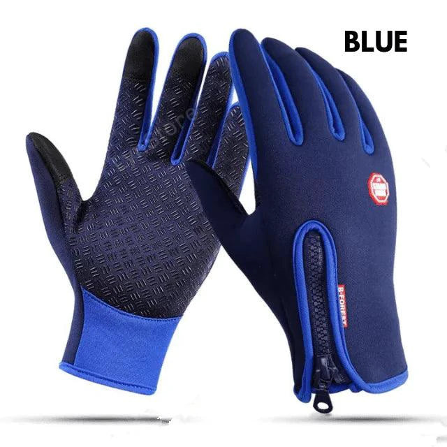 Mandotos WarmRide Touch Gloves in black, featuring touchscreen-compatible fingertips for winter outdoor activities.