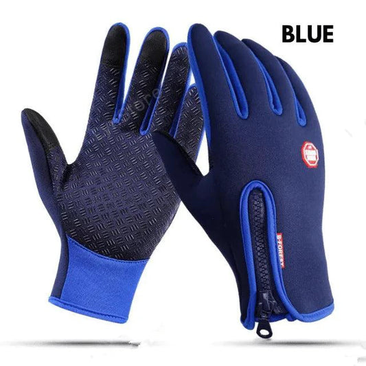 Mandotos WarmRide Touch Gloves in black, featuring touchscreen-compatible fingertips for winter outdoor activities.
