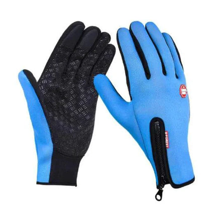 Mandotos WarmRide Touch Gloves in black, with touchscreen-compatible fingertips and soft fleece lining for cold weather comfort.