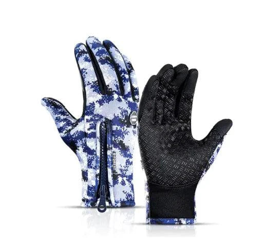 Mandotos WarmRide Touch Gloves in black, featuring touchscreen-compatible fingertips for cold weather outdoor activities.