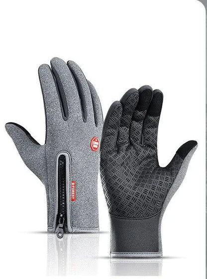 Mandotos WarmRide Touch Gloves in black showing soft fabric, touchscreen-compatible fingertips, and snug fit for cold weather.