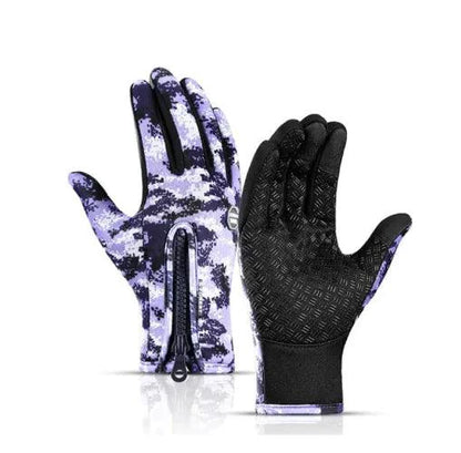 Mandotos WarmRide Touch Gloves in black, designed for cold weather with touchscreen-compatible fingertips.