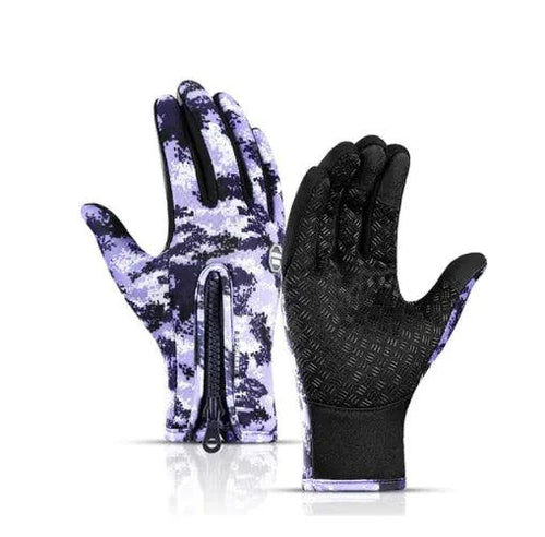 Mandotos WarmRide Touch Gloves in black, designed for cold weather with touchscreen-compatible fingertips.