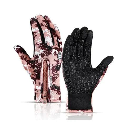 Mandotos WarmRide Touch Gloves in black, featuring touchscreen-compatible fingertips and cozy fleece lining for winter warmth.