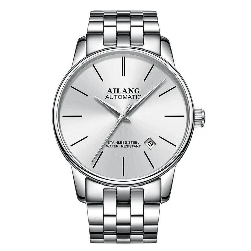 Men's automatic mechanical watch by MANDOTOS with a sleek design and stainless steel band.