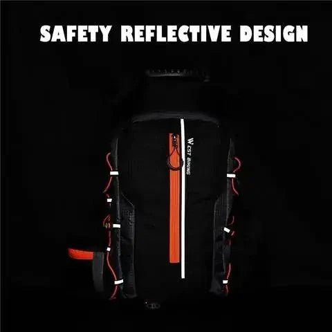 Mandotos water-resistant CycleGear backpack with multiple compartments and adjustable straps, suitable for cycling and outdoor use.