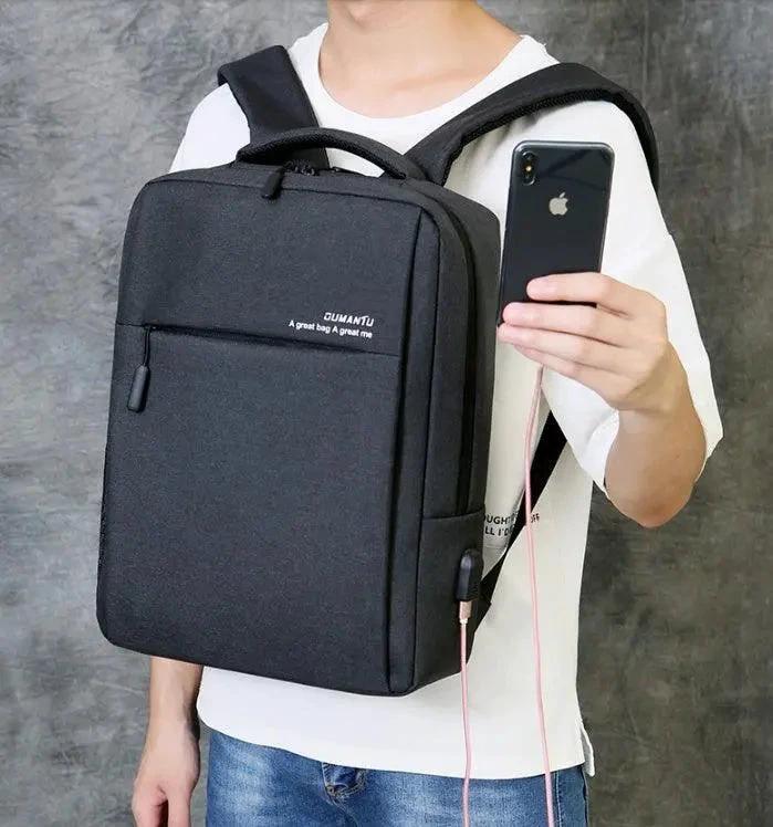 Mandotos waterproof and shockproof rechargeable backpack for laptops, with padded compartments and durable design for tech protection.
