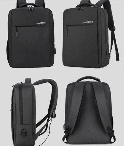 Mandotos waterproof and shockproof rechargeable backpack designed for laptops, with padded compartments and durable exterior.