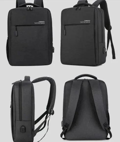 Mandotos waterproof and shockproof rechargeable backpack designed for laptops, with padded compartments and durable exterior.
