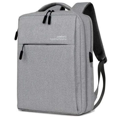Mandotos waterproof and shockproof rechargeable backpack with laptop compartment, durable design and sturdy straps.