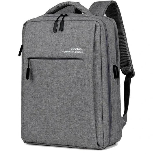 Mandotos waterproof and shockproof rechargeable backpack designed for laptops, with padded compartments and durable construction.