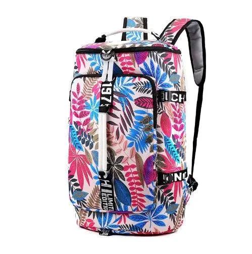 Mandotos waterproof gym fitness bag with outdoor travel and sport features, casual backpack for exercise and outdoor activities.