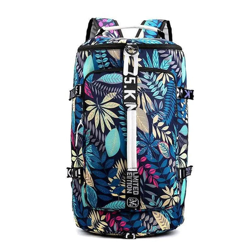 Mandotos waterproof gym and fitness backpack with outdoor travel and casual sport design, featuring multiple compartments and durable material.