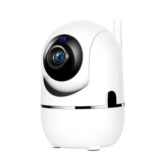 Mandotos WiFi wireless CCTV IP camera for home security, showing a sleek black design with lens and mounting bracket.