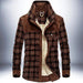Mandotos men's winter jacket with thick warm fleece, pure cotton plaid design, military style coat for cold weather.