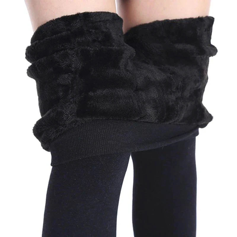Mandotos winter women's leggings in solid color velvet with high waist, stretchy and warm for cold weather.