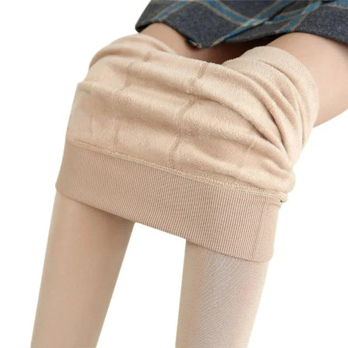 Mandotos winter women's leggings made of velvet, high waist, solid color, stretchy, warm, and form-fitting for cold weather.