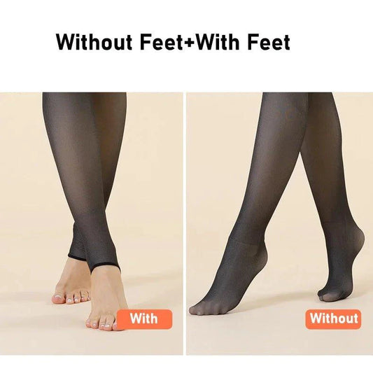 Mandotos winter velvet fleece thermal tights with high waist, slim fit, cozy fleece lining, perfect for cold weather.