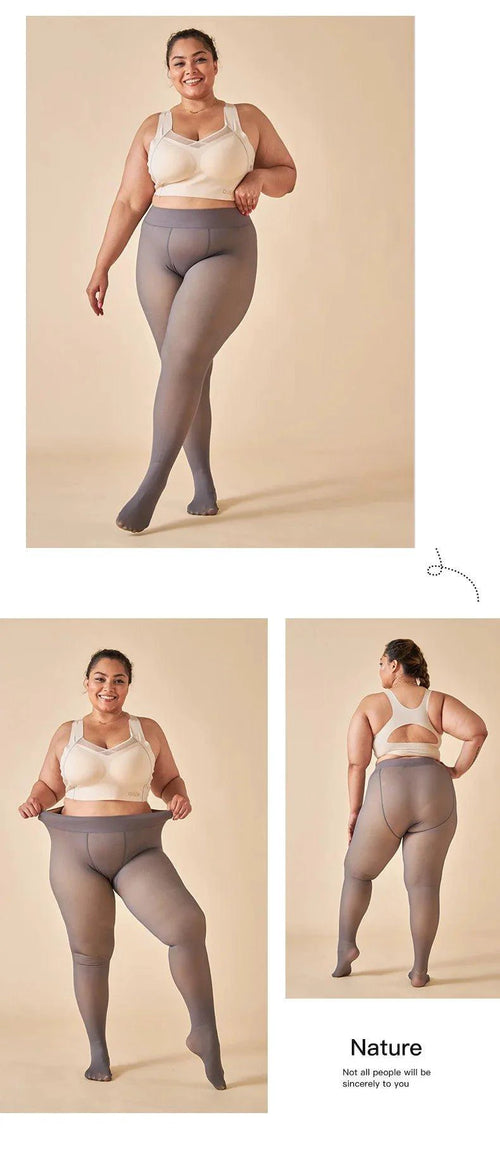 Mandotos Winter Velvet Fleece Thermal Tights, high waist slim pantyhose, soft fleece-lined winter tights for warmth and comfort.