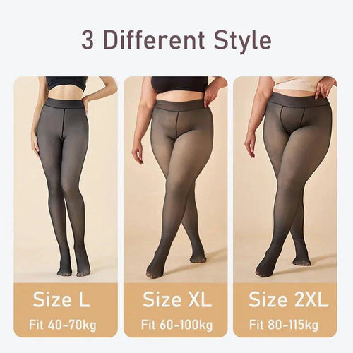 Mandotos Winter Warmth High Waist Thermal Tights in black, slim fit and cozy for cold weather, perfect for winter outfits.