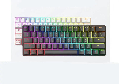 Mandotos wireless Bluetooth mechanical keyboard with dual-mode charging, featuring a compact design and mechanical key switches.