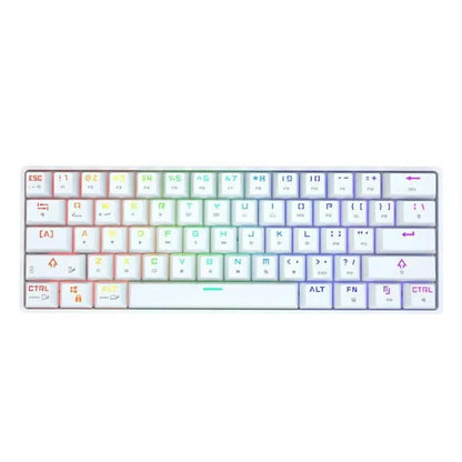 Mandotos wireless Bluetooth mechanical keyboard with dual-mode charging, featuring a sleek design and tactile keys.