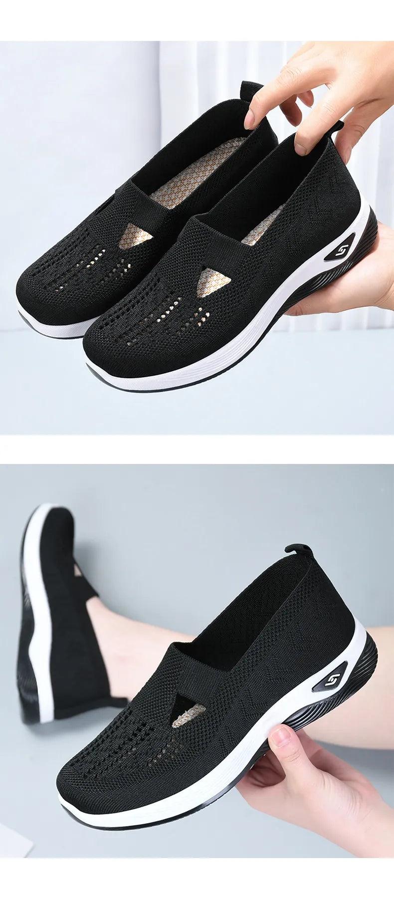 Women’s airy mesh sneakers by MANDOTOS featuring breathable fabric and casual style for comfortable everyday wear.