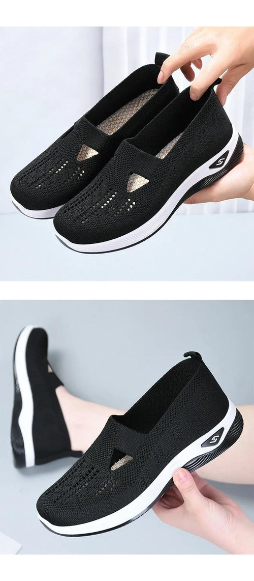 Women’s airy mesh sneakers by MANDOTOS featuring breathable fabric and casual style for comfortable everyday wear.