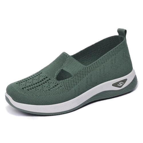 Women's Airy Mesh Sneakers by MANDOTOS featuring breathable mesh upper and comfortable white sole for casual wear.
