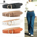 Mandotos women's fashion thin belt with pin buckle, genuine soft PU leather, suitable for cargo pants and jeans.