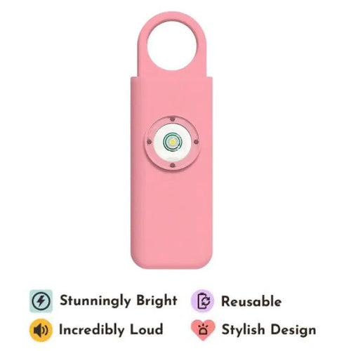 Mandotos women's self-defense safety alarm with keychain and flashing light, portable personal safety device for women.