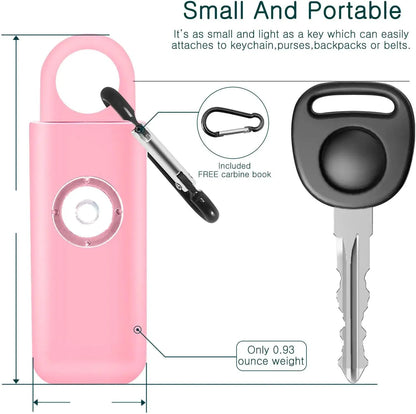 Mandotos women's self-defense safety alarm with keychain and button, compact personal security device for emergency alerts.