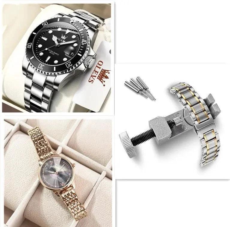 Luxury women's MANDOTOS watch with a diamond-accented quartz face, stylish bracelet, and casual fashion design.