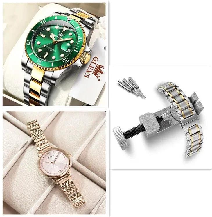 Luxury MANDOTOS women’s quartz watch with diamond accents, casual bracelet design, and stylish Geneva-inspired look.