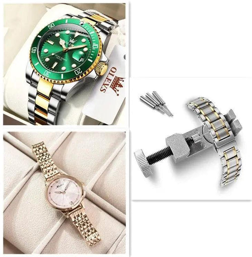 Luxury MANDOTOS women’s quartz watch with diamond accents, casual bracelet design, and stylish Geneva-inspired look.