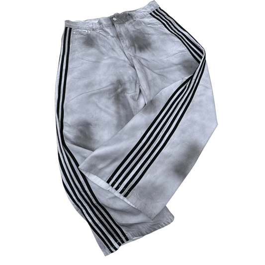 Mandotos Y2K baggy jeans with vintage striped embroidery, wide-leg streetwear sweatpants for men and women, casual hip-hop style