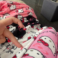 Mandotos Y2K Hello Kitty pajama pants for women featuring cartoon Hello Kitty design, comfortable leisure sleepwear trousers.