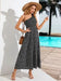 Mandotos Zoe asymmetrical midi dress featuring a flowing design and unique hemline, perfect for stylish occasions.