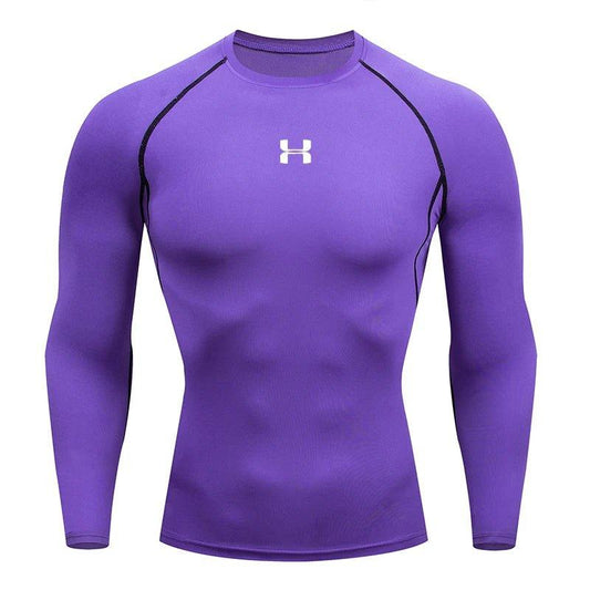 Men Running Compression T-shirt Long sleeves Sport Tees Gym Fitness Sweatshirt Male Jogging Tracksuit Homme Athletic Shirt Tops - MANDOTOS