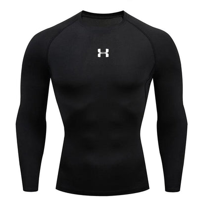 Men Running Compression T-shirt Long sleeves Sport Tees Gym Fitness Sweatshirt Male Jogging Tracksuit Homme Athletic Shirt Tops - MANDOTOS