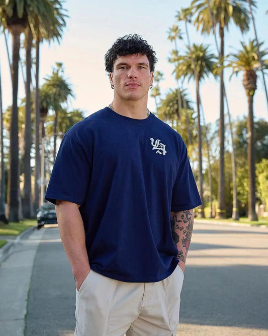 Men T-shirts Summer New Sports Leisure Cotton Round Neck Fashion Loose And Comfortable Clothing Gym Running Shirts man - MANDOTOS